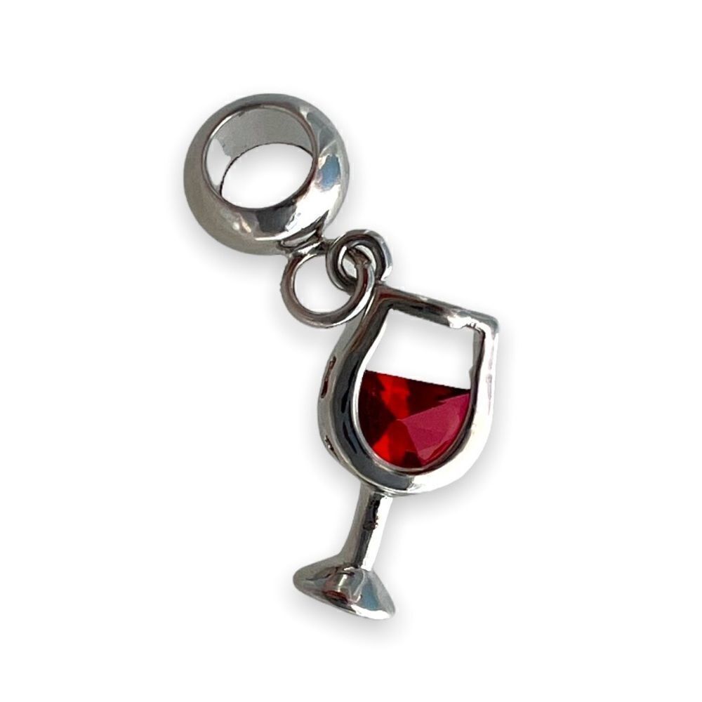 Silver Wine Glass Charm
